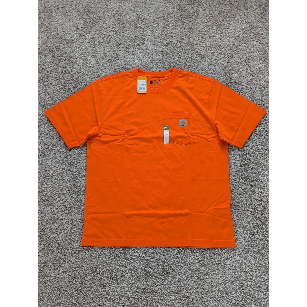 Carhartt K87 Pocket T-Shirt Orange Loose Fit Heavyweight Mens Large NWT